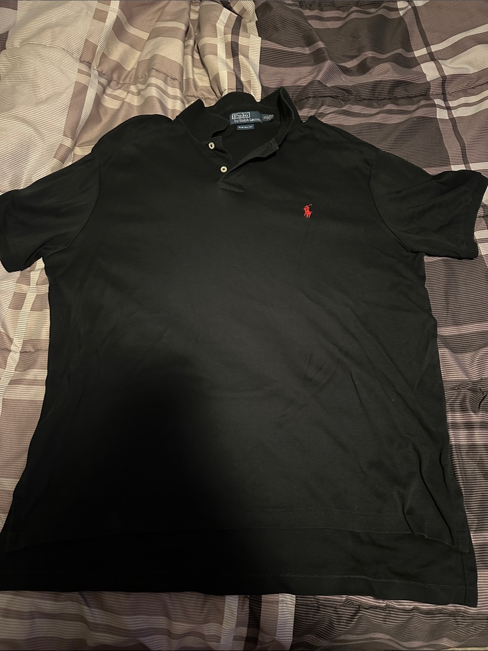 Ralph Lauren Black Polo with Red Pony Embroidery